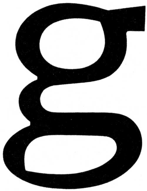 Drawing of the letter g