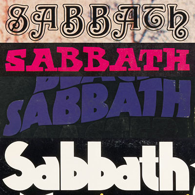 Black Sabbath album title typography